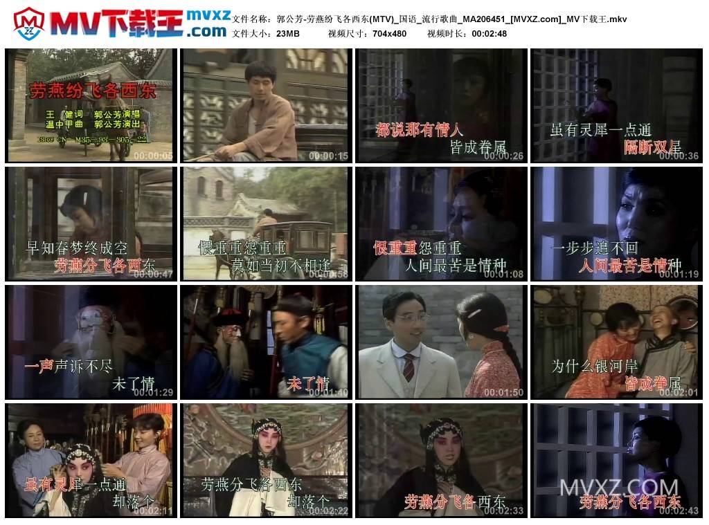 郭公芳-劳燕纷飞各西东(MTV)_国语_流行歌曲_MA206451